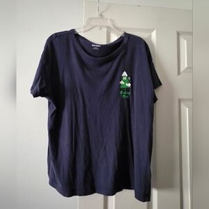 Old Navy Dark Blue Tee with Green Graphic